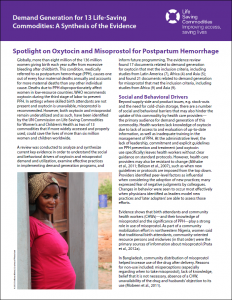Spotlight on Oxytocin and Misoprostol for Postpartum Hemorrhage